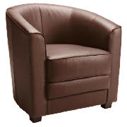 Miami Leather Tub Chair, Brown