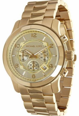 Mk8077 Unisex Watch with Gold Plated Bracelet and Gold Dial