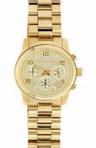 Michael Kors Runway gold-tone chronograph luxe watch