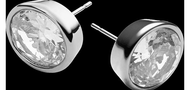 Silver Tone Crystal Earrings