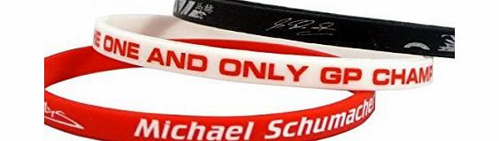 Michael Schumacher Collection F1 Silicon Wristband Bracelets Set of Three