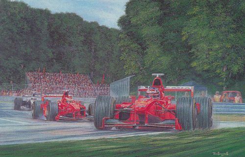 Michael Schumacher John Saunders Monza 1-2 Print