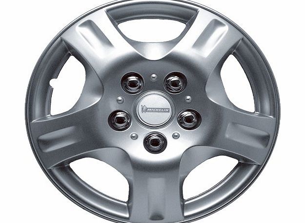 Michelin CUS12350 Car Wheel Trim Covers 13 inch Diameter - Silver - Set of 4