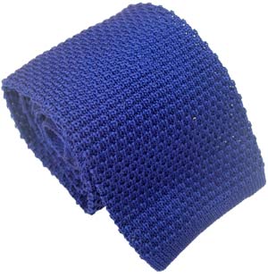 Blue Silk Knitted Tie by Michelsons