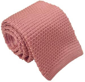 Pink Silk Knitted Tie by Michelsons