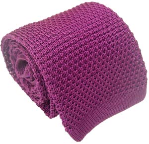 Purple Silk Knitted Tie by Michelsons