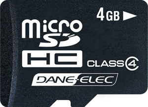 SD High Capacity (MICROSD-HC) Memory Card - 4GB Class 4 (118x) - Dane-Elec - #CLEARANCE