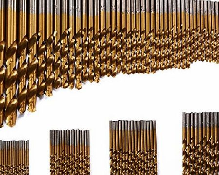 Micro Trader 99pcs Titanium Coated HSS High Speed Steel Drill Bit Set Tool 1.5mm - 10mm