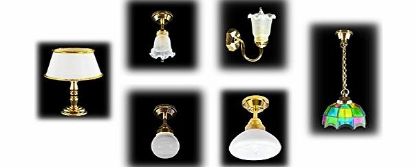MicroMiniatures Dolls House Lighting Starter Pack with Ceiling - Wall - Table Lights Pack B