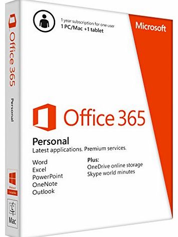 Microsoft Office 365 Personal - 1 User - 1 Year Subscription (PC/Mac)
