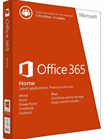 Microsoft Software Microsoft Office 365 Home, Licence Card, 5 Users, 1 year subscription (PC/Mac)