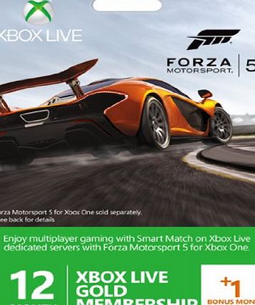 Xbox Live Gold 12-Month Membership Card with 1 Bonus Month - Forza 5 Branded (Xbox One/360)
