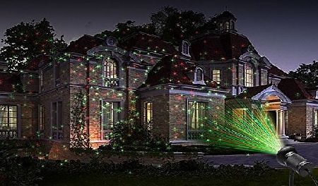 MICTUNING LED Lanscape Light - 2-in-1 Garden Light Starry Projector Speed Adjustable Dynamic Lamp Waterproof Christmas Decoration w/Remote Controller(Redamp;Green)