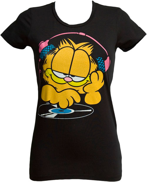 DJ Garfield Ladies T-Shirt from Mighty Fine