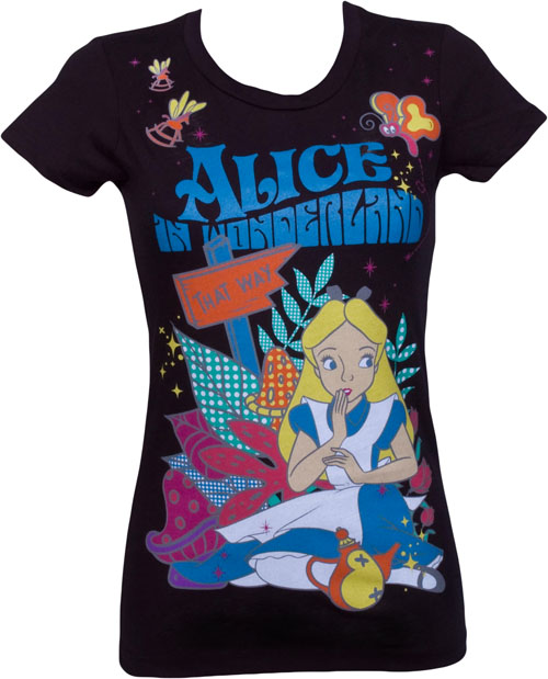 Mighty Fine Graphic Alice In Wonderland Ladies T-Shirt from Mighty Fine