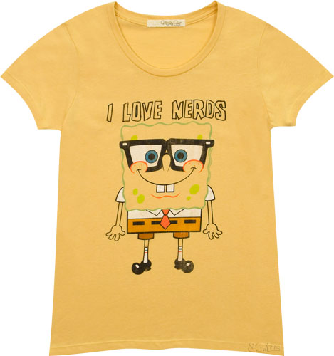 I Love Nerds Ladies Spongebob T-Shirt from Mighty Fine