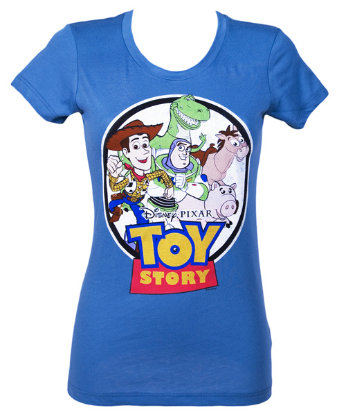Ladies Blue Toy Story T-Shirt from Mighty Fine