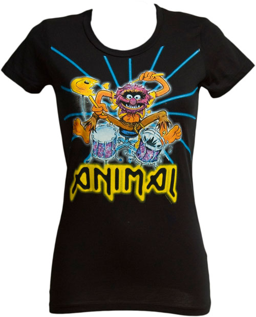 Ladies Drumming Animal T-Shirt from Mighty Fine