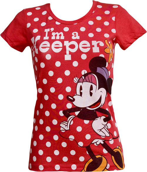 Mighty Fine Ladies Minnie Mouse I` A Keeper T-Shirt from Mighty Fine