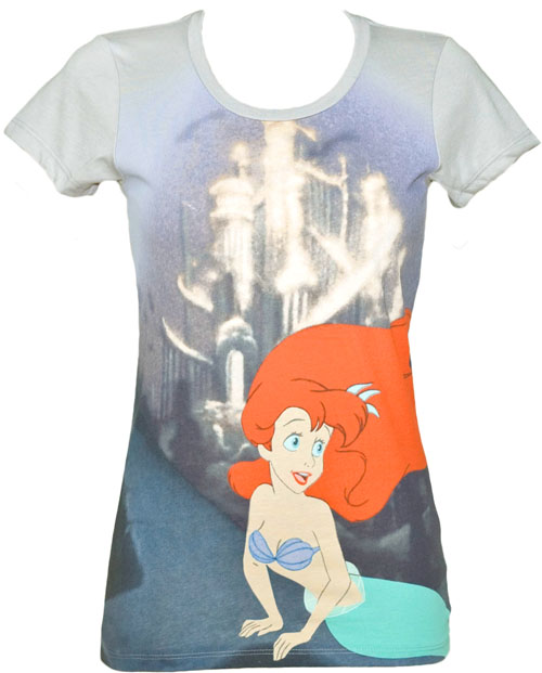 Underwater Ariel Ladies The Little Mermaid T-Shirt from Mighty Fine