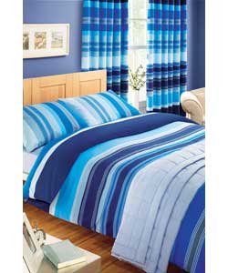 Milan Stripe Bed in a Bag Blue Single Bed