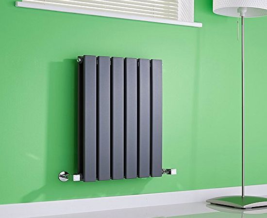 Milano Alpha - Anthracite Horizontal Double Slim Panel Designer Radiator 635mm x 420mm - Vertical Panel Luxury Rad - Central Heating Radiators - Fixing Brackets included - 15 YEAR GUARANTEE!