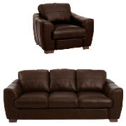 large sofa & armchair, chocolate