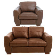 regular sofa & armchair, cognac