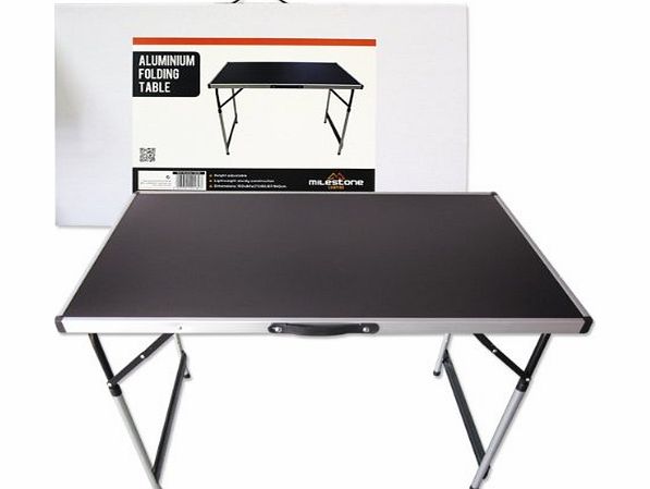 Milestone Camping Aluminium Folding Table - Black