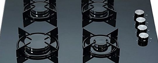 Millar  GH6040XEB-ET 60cm Built-in 4 Burner Gas on Glass Hob with Enamelled Pan Supports