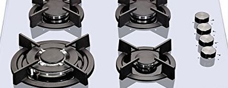 Millar  GH6041XEW 60cm Built-in 4 Burner Gas on Glass Hob / Cooker / Cooktop with FFD