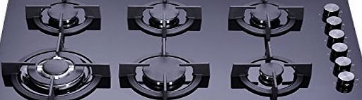 Millar  GH9061PB 90cm Built-in 6 Burner Gas on Glass Hob / Cooker / Cooktop with FFD