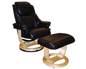 Millennium brown recliner and footstool