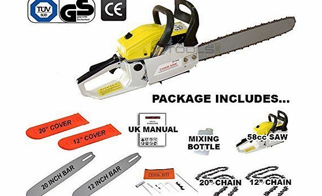 Miller Tools 20`` Petrol Chainsaw Complete With Bar, Chain amp; Bar Cover