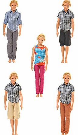Millys Shop Barbie Ken Fashion Clothes Pack of Five Outfits
