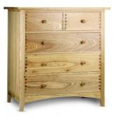 milton 5 Drawer Wide Chest - Natural