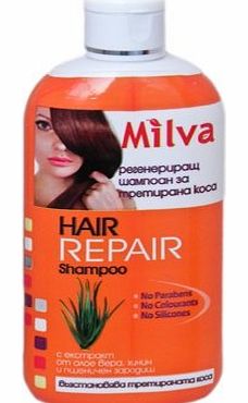 Milva Natural Hair-Repair Shampoo with Organic Extracts of Aloe Vera, Quinine amp; Wheat-Germ - 200 ml