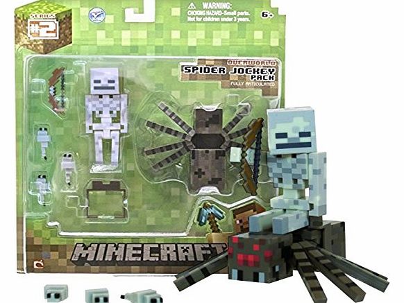 Minecraft Overworld Spider Jockey: Minecraft Mini Fully Articulated Action Figure Series #2