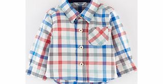 Mini Boden Baby Laundered Shirt, Grey Multi Check 34240812