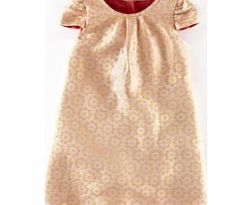 Mini Boden Brocade Party Dress, Dusk Pink Daisy Dot,Coral