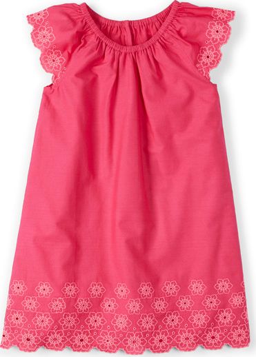 Mini Boden Broderie Summer Dress Pink Grapefruit Mini