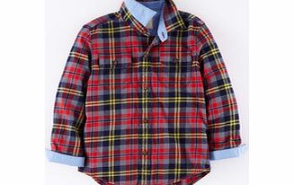 Mini Boden Brushed Check Shirt, Grey,Red Gingham,Khaki