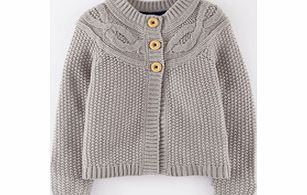 Mini Boden Cable Cardigan, Grey 34334235