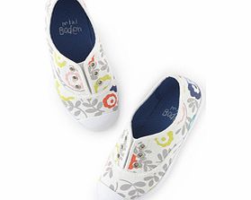 Mini Boden Canvas Pull-ons, Mixed Daisy Vine,Silver