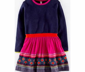 Mini Boden Colourful Knitted Dress, Navy Fair Isle 34386250