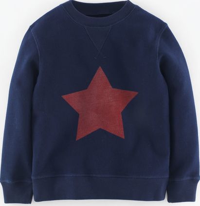 Mini Boden, 1669[^]35137553 Cosy Superstar Sweatshirt Midnight Marl/Burgundy