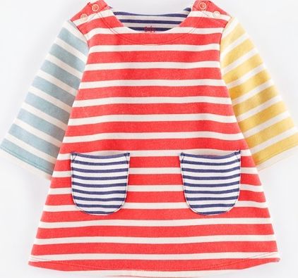 Mini Boden, 1669[^]34986455 Cosy Sweatshirt Baby Dress Washed Red/Ecru