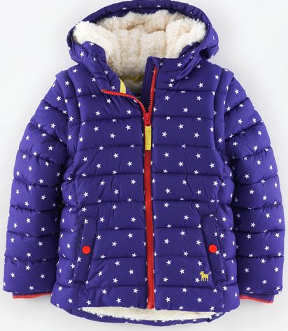 Mini Boden, 1669[^]34886846 Cosy Two-in-one Padded Jacket Violet Star Mini
