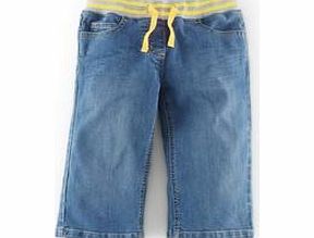 Mini Boden Cropped Rib Waist Trousers, Light Denim 34572545
