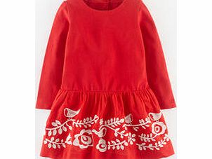 Mini Boden Embroidered Folk Dress, Ruby 34298976
